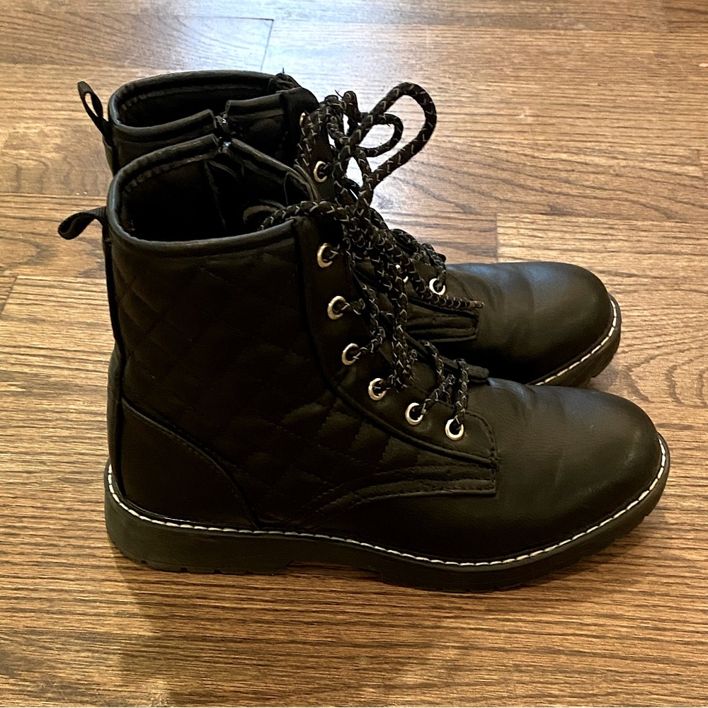 Zara Girl Quilted Combat Boots